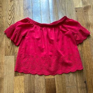 Red Flounce Top